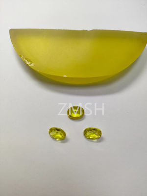 Golden Artificial Sapphire Raw Gemstone Mohs Hardness Scale Of 9 Crystal For Jewelry