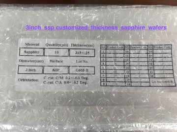 3Inch R-axis 76.2mm Al2O3 Sapphire Crystal Wafers Custom Sapphire Glass SSP 0.43mm