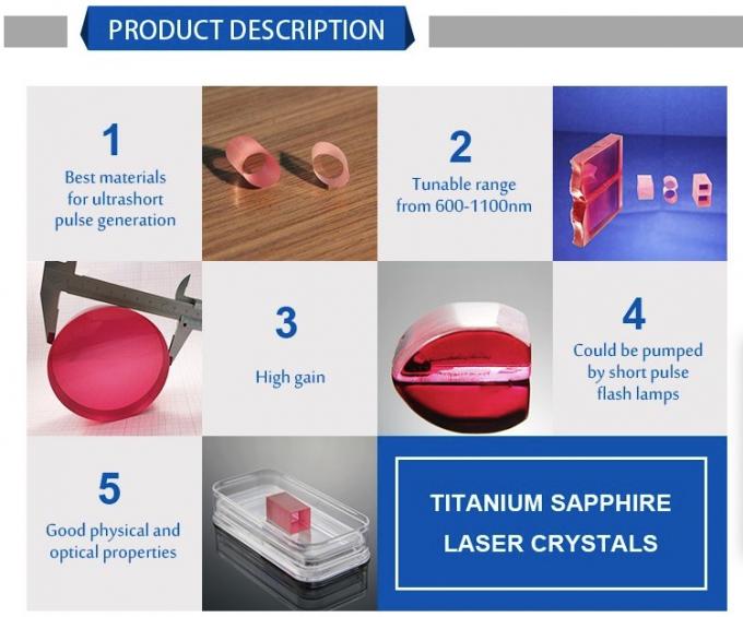High Frequency Laser Sapphire Crystal Titanium Doped Single 4 Level