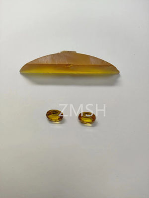 Golden Artificial Sapphire Raw Gemstone Mohs Hardness Scale Of 9 Crystal For Jewelry
