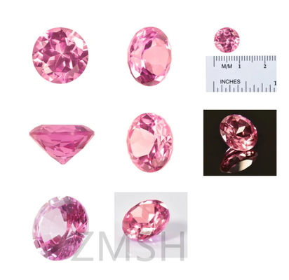 Pink Sapphire Gemstone Sythetic Sakura Pink Raw Material For Jewelry Making Mohs Hardness Of 9