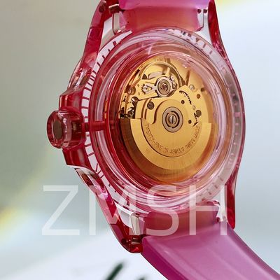 Lab-Grown Sakura Pink Sapphire Watch Case Luxury Scratch Resistant