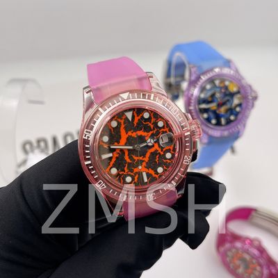 Lab-Grown Sakura Pink Sapphire Watch Case Luxury Scratch Resistant