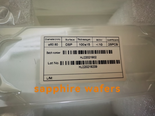 Dia50.8mm Thic100+/-15um Sapphire Wafer Sapphire Window High Optical Transmittance DSP/SSP