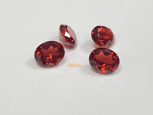 Good price Red Cut Synthetic Gem Stone Rectangle / Oval Shape Blue Sapphire Corundum Material online