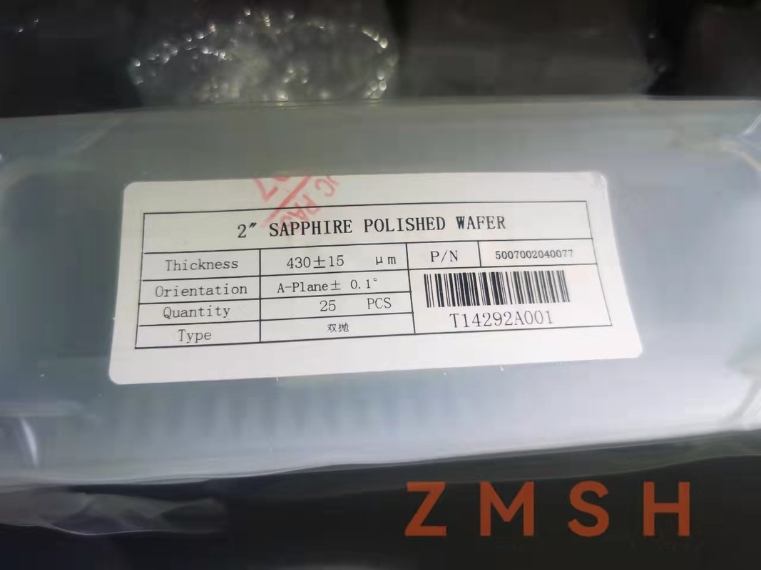 4Inch Customized A Axis Sapphire Wafers For Epitaxial Growth 430um SSP DSP