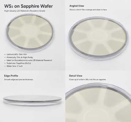 Good price WS₂ on Sapphire Wafer 2D Semiconductor Tungsten Disulfide Film on Sapphire Substrate online